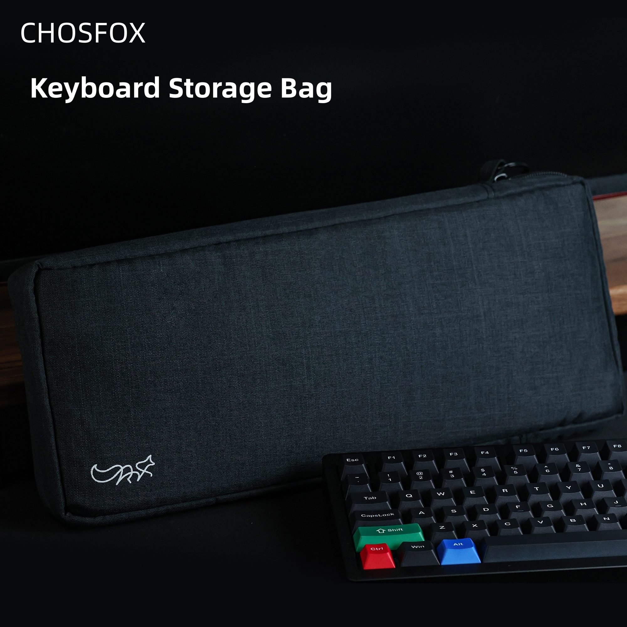 Chosfox-Bolsa de almacenamiento para teclado portátil, bolsa para teclado mecánico de gran capacidad, bolsa protectora impermeable de tela gruesa 87/75/67
