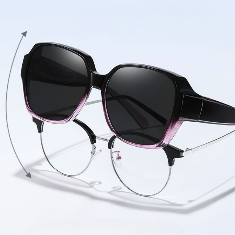 Occhiali da sole Occhiali miopia Copri occhiali da sole polarizzati Pieghevoli su occhiali Uomo Donna UV400 Indossare