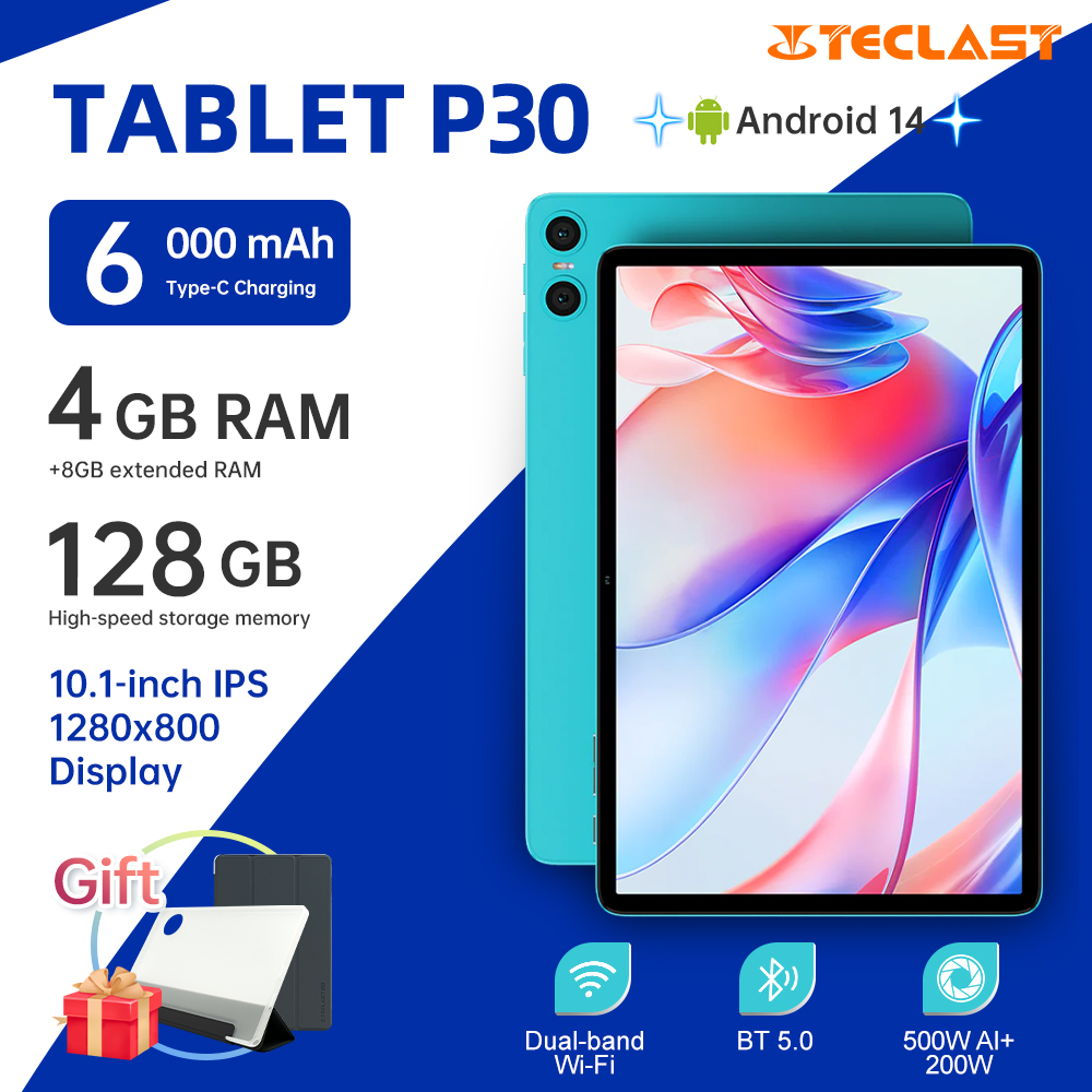 Android 14タブレット,10GB RAM, 64GB ROM, A523,オクタコア,TAVインスタント認証タブレット,wifi 6,10 ", 1",ips max,Teclast-P30