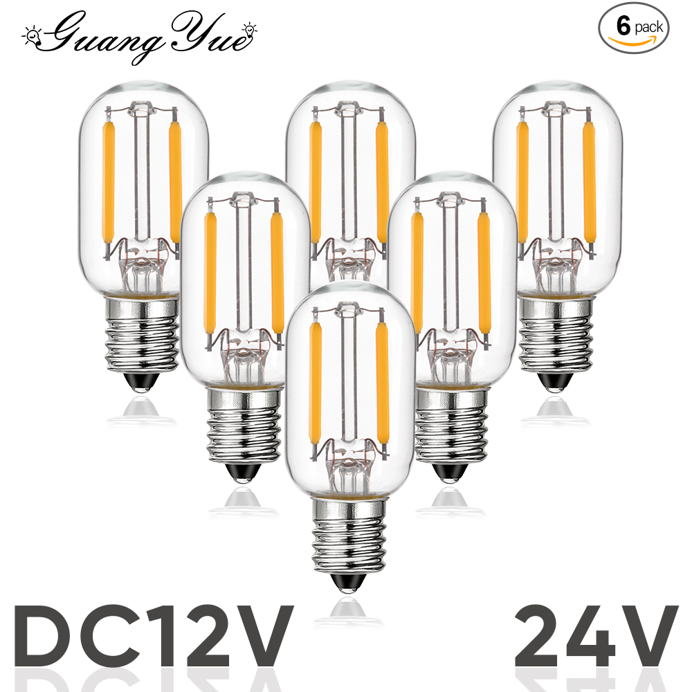 Ampoules T22 basse tension DC 12V 24V E14 E12, ampoule Led à économie d'énergie 1W blanc chaud pour lumières de paysage RV, décoration extérieure