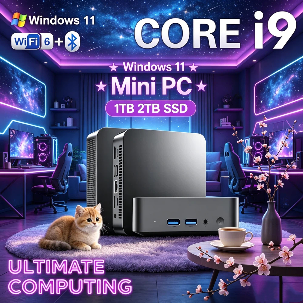 Mini PC Económico para Juegos, Core i3 6006U, Windows 11 Pro, 32GB RAM, 1TB/2TB SSD, BT5.2, WiFi6, 4K HD, Dispositivo de Oficina, 3 Años de Garantía