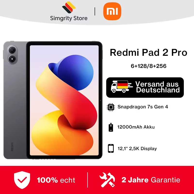 【Marka+】 Xiaomi Redmi Pad 2 Pro 12.1 cala, wyświetlacz 2.5K o kryształowej ostrości, Snapdragon 7s Gen 4, bateria 12000mAh, szybkie ładowanie 33W