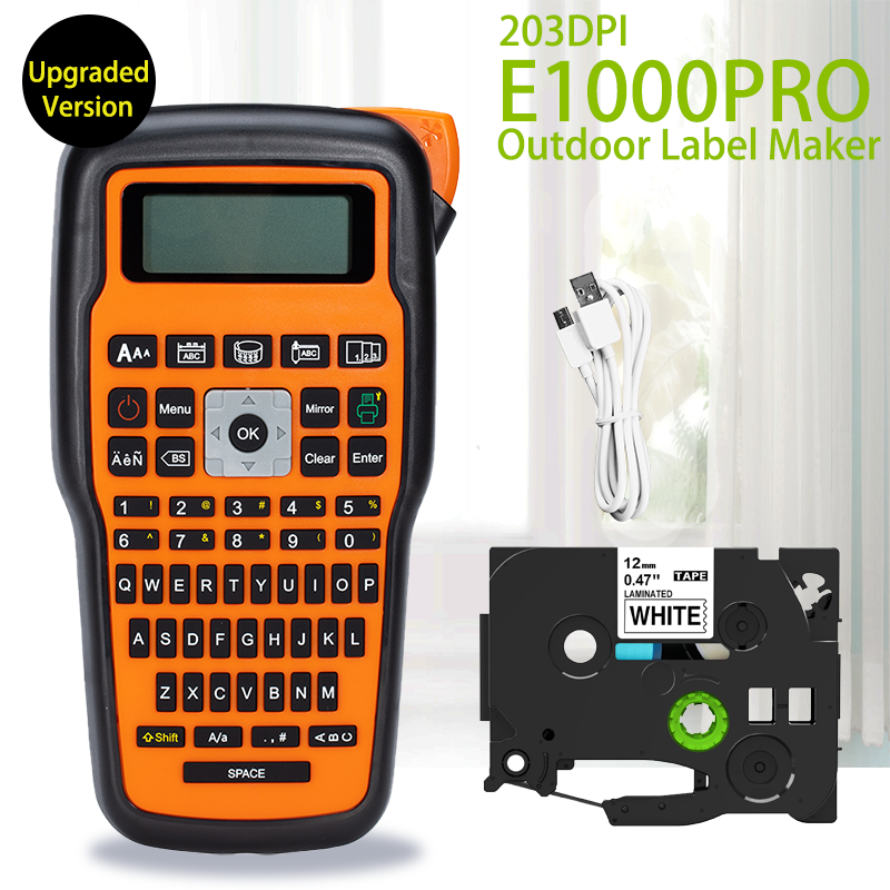 Déterminer l'étiquette de câble de communication compatible avec Brother Ptouch tze, étiqueteuse, 203dpi, E1000PRO