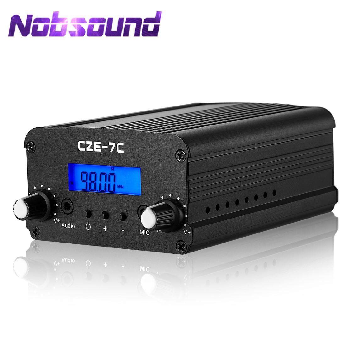 Nobsound 1W/7W Pemancar FM Nirkabel Siaran Stasiun Radio Pengirim Audio untuk Gereja