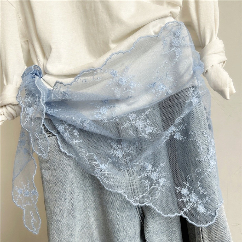 Trend Floral Embroidery Women's Lace Belt Versatile Korean Version Hem Skirt Headscarf Women's Pants Waist Decorative