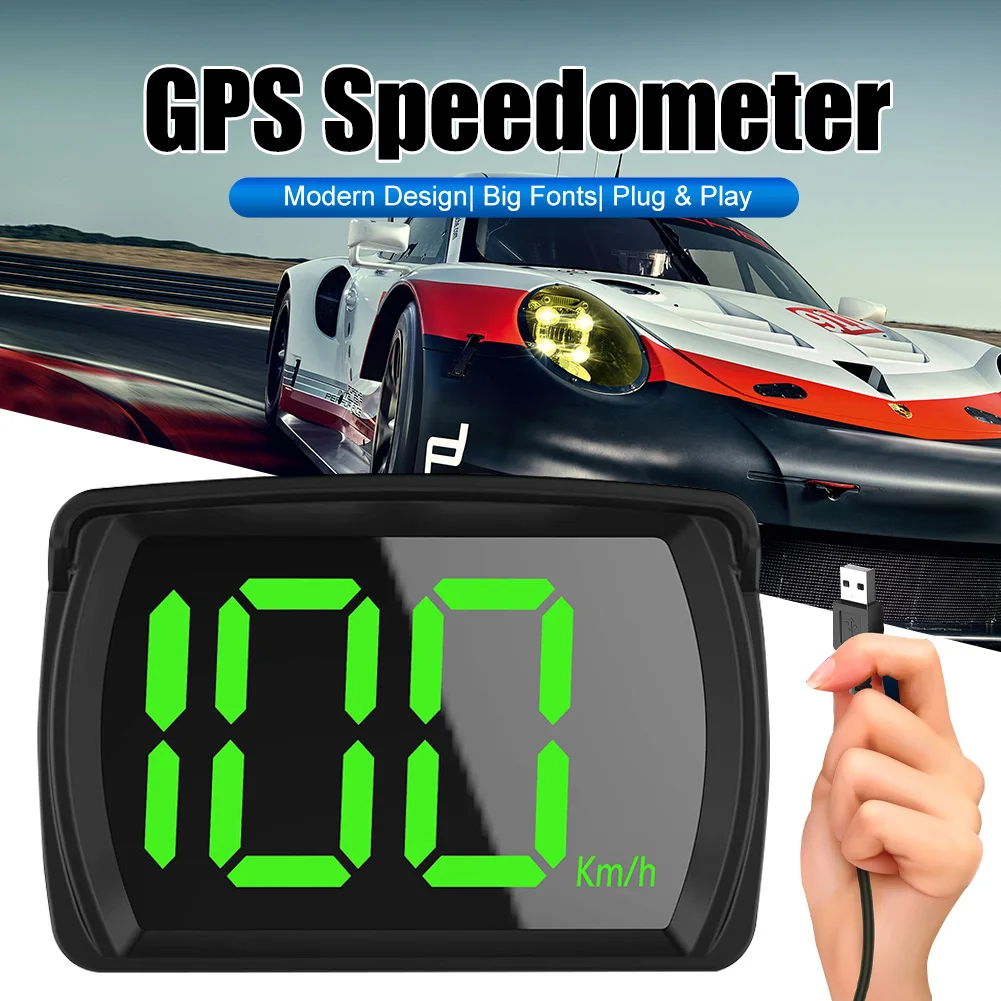 Universal Car HUD Head Up Display GPS Hud Digital Speedometer Big Font Speed Meter KMH for All Car Truck Plug and Play Auto Part