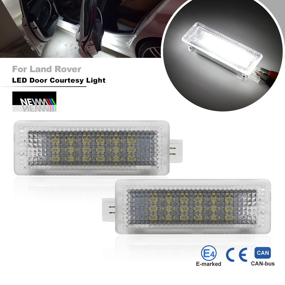 Untuk Land Rover LR2 LR3 LR4 Freelander 2 Discovery 4 Range Rover Sport 2x Putih Kesalahan Gratis Led Pintu Courtesy selamat Datang Lampu