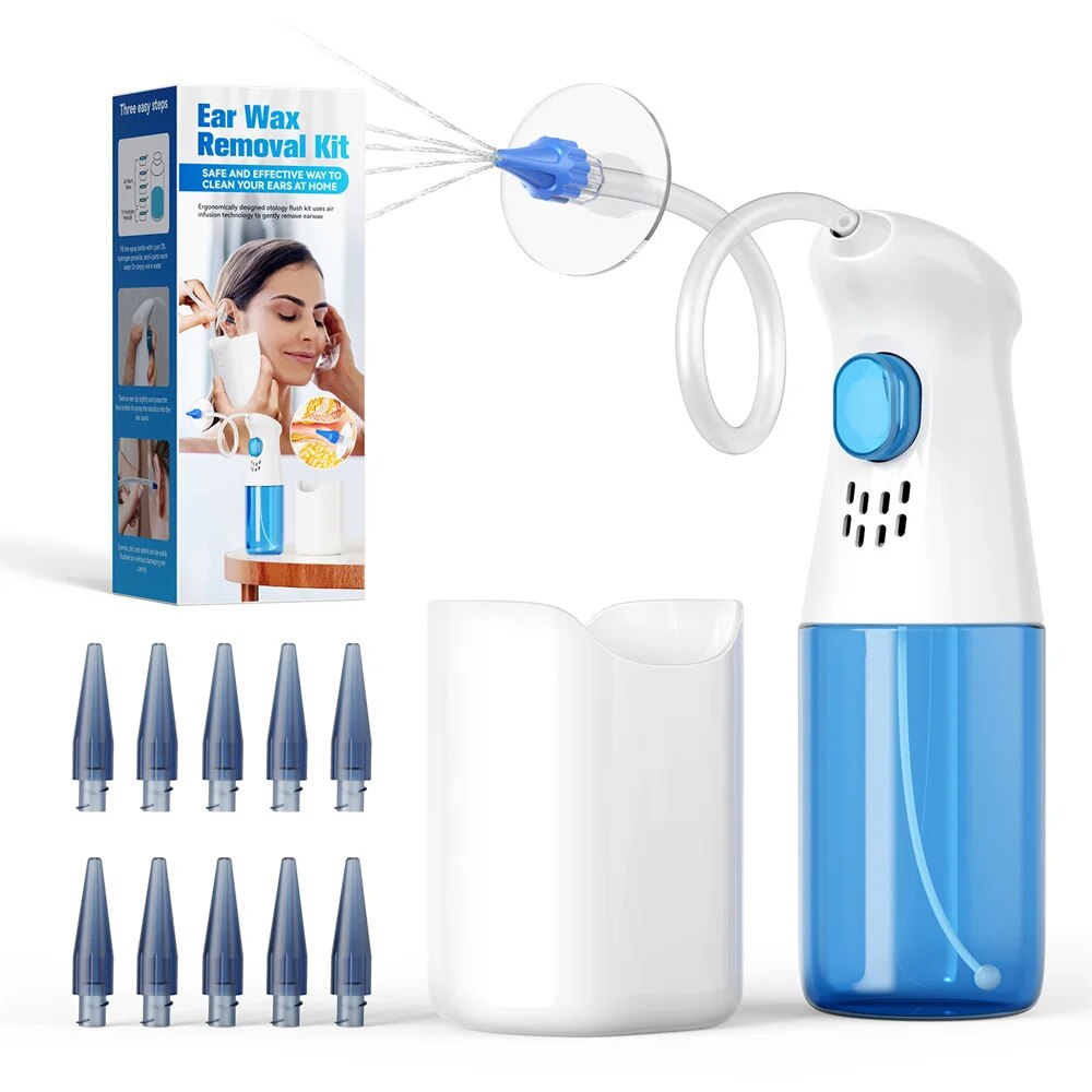 Manual Ear Wax Remoção Água Cleaner, Earwax Remover Kit, Ear Irrigação Flushing System, Cuidados Saudáveis, Kit De Limpeza