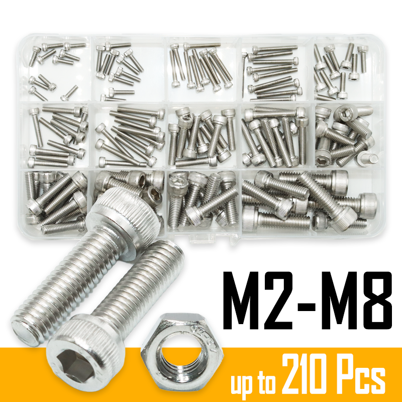 Innen sechs kant schrauben Schrauben Muttern Kit m2, 5 m3 m4 m5 m6 m8 Inbus antrieb din912 2,5 Edelstahl metrische Sechs kant schraube mit Mutter