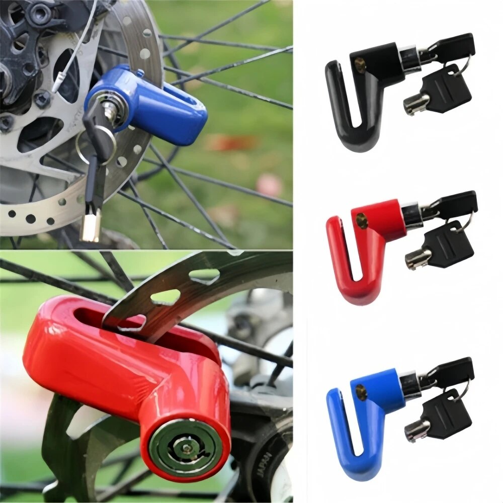 Bloqueio de freio a disco antirroubo com fio de aço para scooter elétrica bicicleta motocicleta proteção de segurança