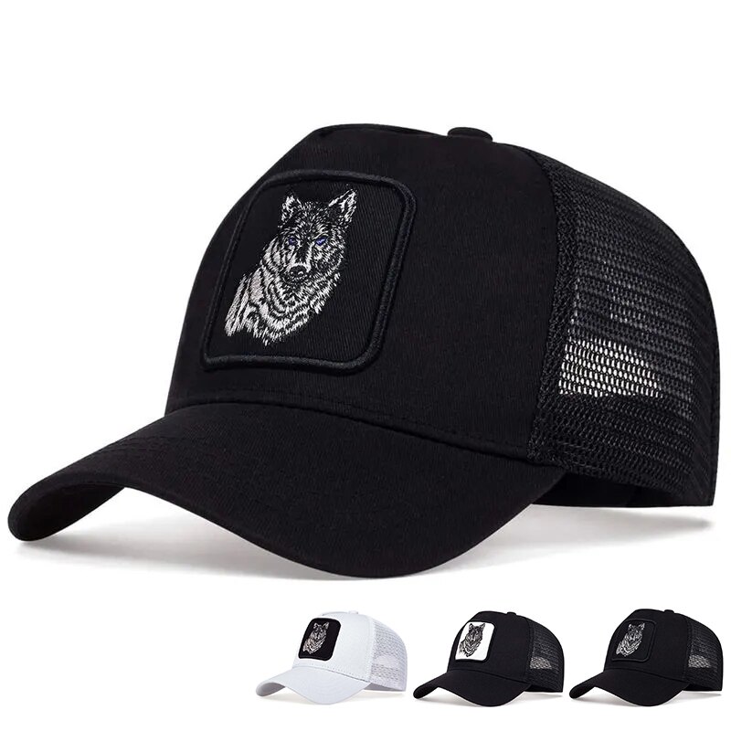 Casquettes de Baseball unisexes avec broderie de loup, chapeaux décontractés réglables pour l'extérieur, chapeau de protection solaire, printemps et été
