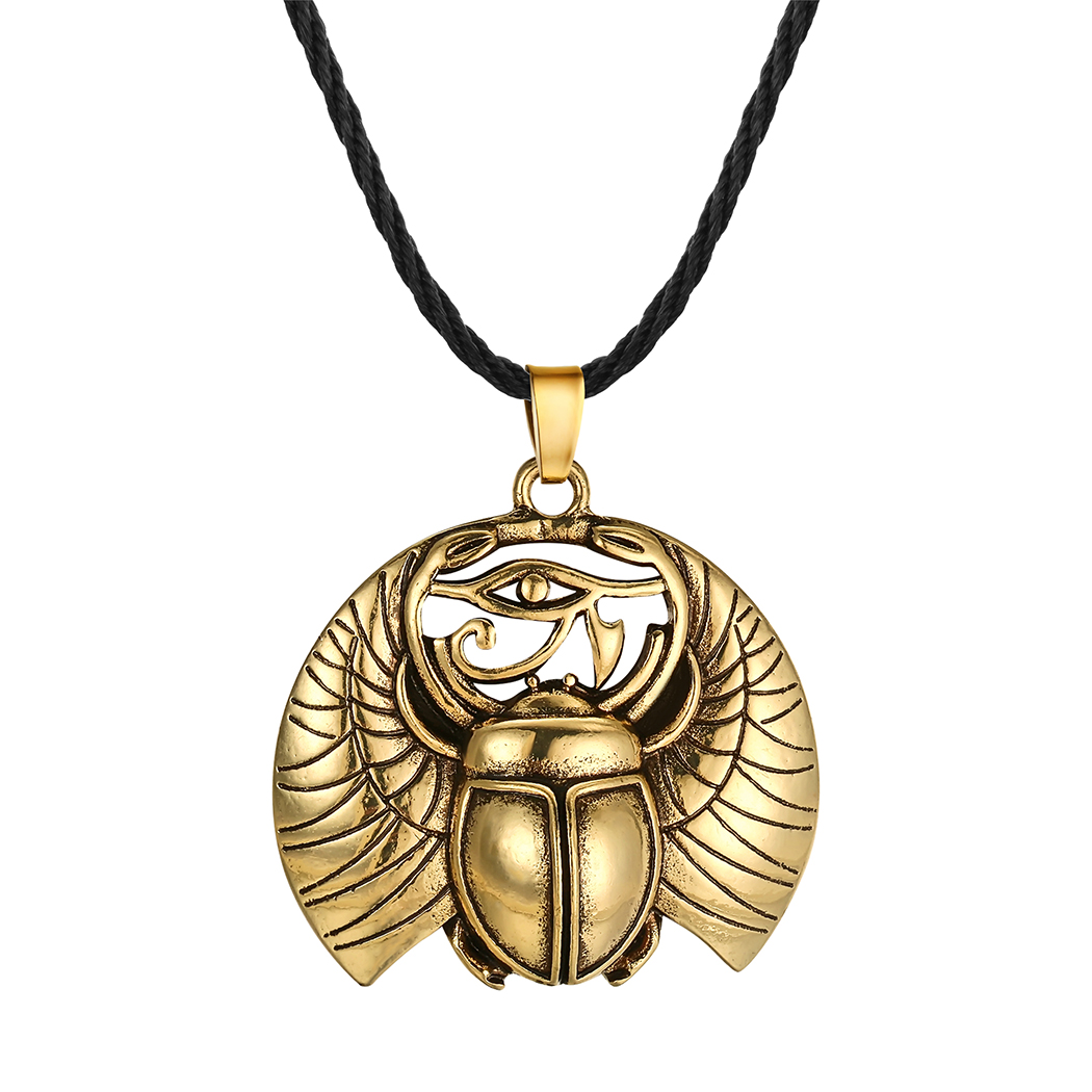 Skarabäus-Halskette, Auge des Horus, Halskette, ägyptischer Käfer, Wadjet, antikes Amulett, Schutz, symbolischer Skarabäus-Anhänger, Geschenk für Freunde