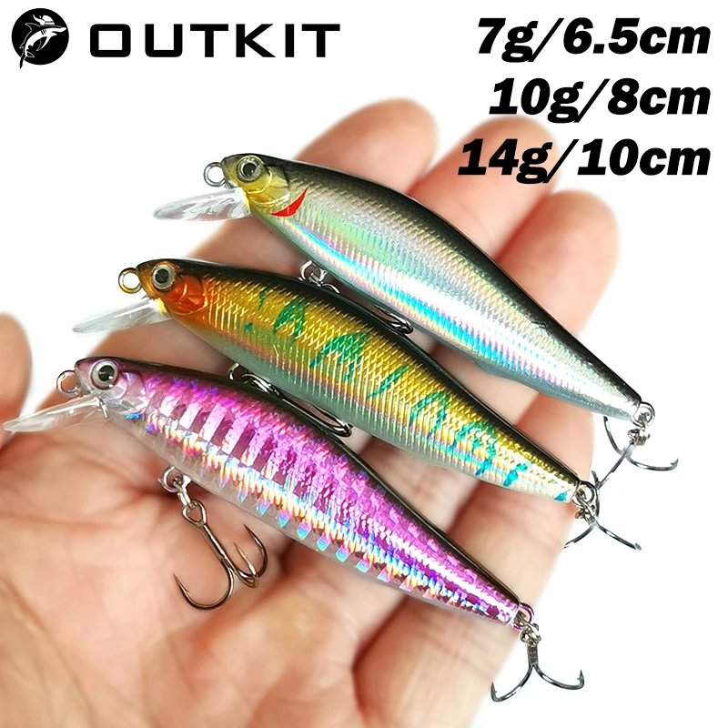 OUTKIT 1 шт. рыболовная приманка гольян 7g10g тонущая искусственная приманка 3D глаза пластиковые воблеры снасти Pesca магнитная система дальнего заброса