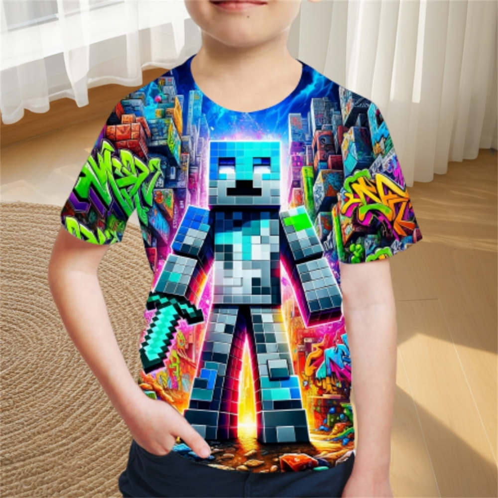 Roupas Infantis Estilo Aventura Meninos Roupas Dos Desenhos Animados T-Shirt para um Menino Moda 2024 Bebê Verão Roupas O-Pescoço Crianças Top