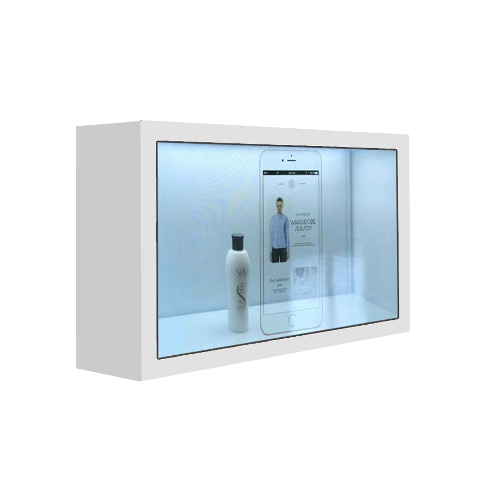 10.1" 15.6" 18.5" 21.5" Touch Screen Totem Advertising Showcase Holographic 3D Transparent LCD Display Box Support Sample