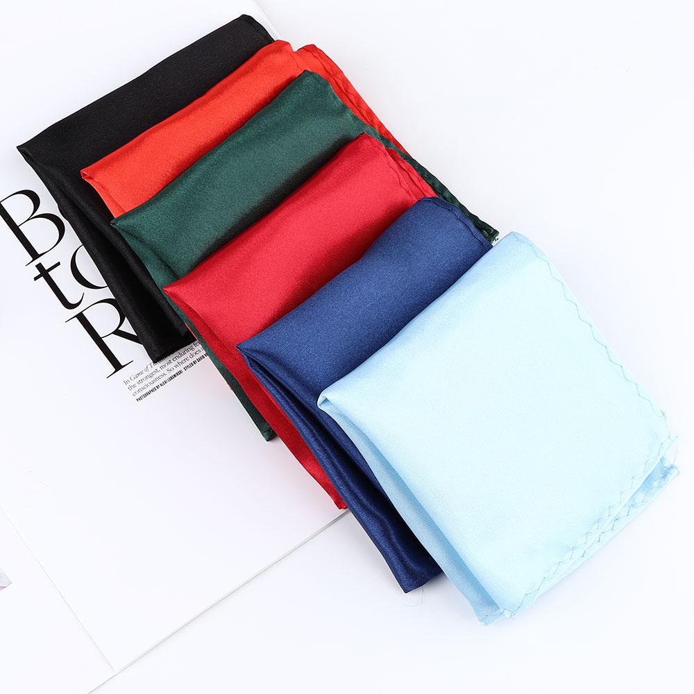 Mouchoir Hanky en satin uni pour homme, poche de fête, monochromatique, monochrome, mode pour robe de mariée, 15 documents, carré