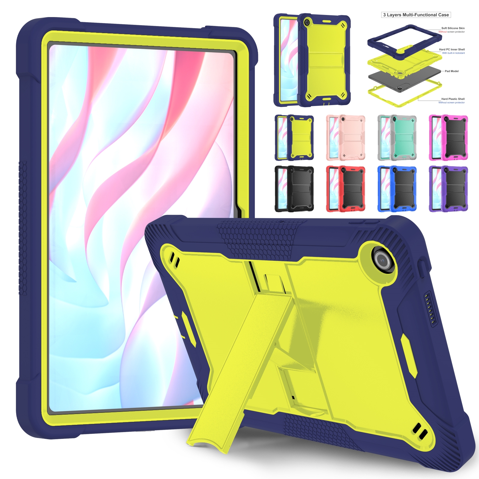 Caso armadura para lenovo tab 10.1 2025 tb311fu zhaoyang k10c k10 2nd tb311xu tb311xc 10.1 "caso à prova de choque kickstand tablet capa
