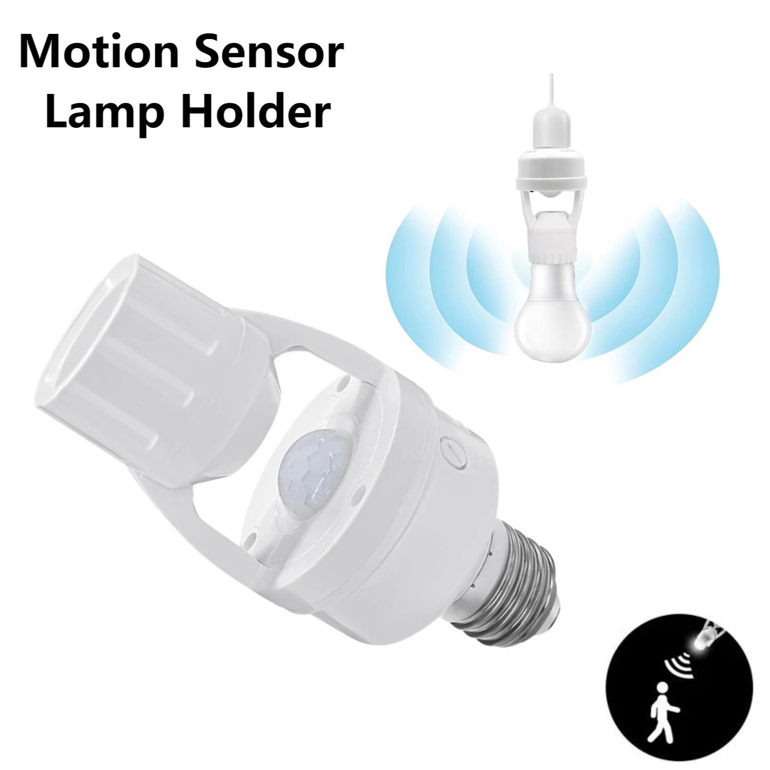 PIR-Bewegungsmelder-Lampenfassung, E27, intelligenter Glühbirnenhalter, Adapter, automatische Ein-/Ausschaltung, Bewegungslichtfassung für Veranda, Treppe, Keller