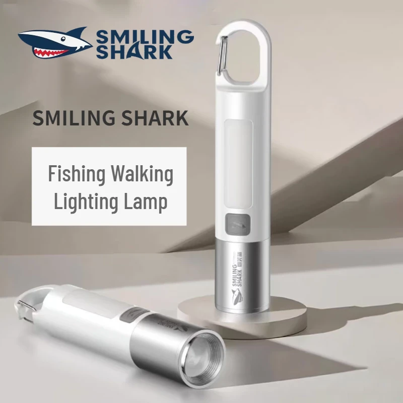 SMILING SHARK уличный мощный фонарик для дома, аварийный кемпинг, высокая яркость, многофункциональная перезаряжаемая осветительная лампа