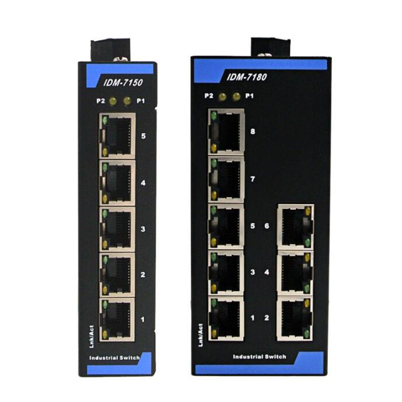 Industriële Kwaliteit Ethernet Switch 5 Poort 8 Poort Industriële Schakelaar 12V24V Gids Schakelaar IDM-7180 IDM-7150