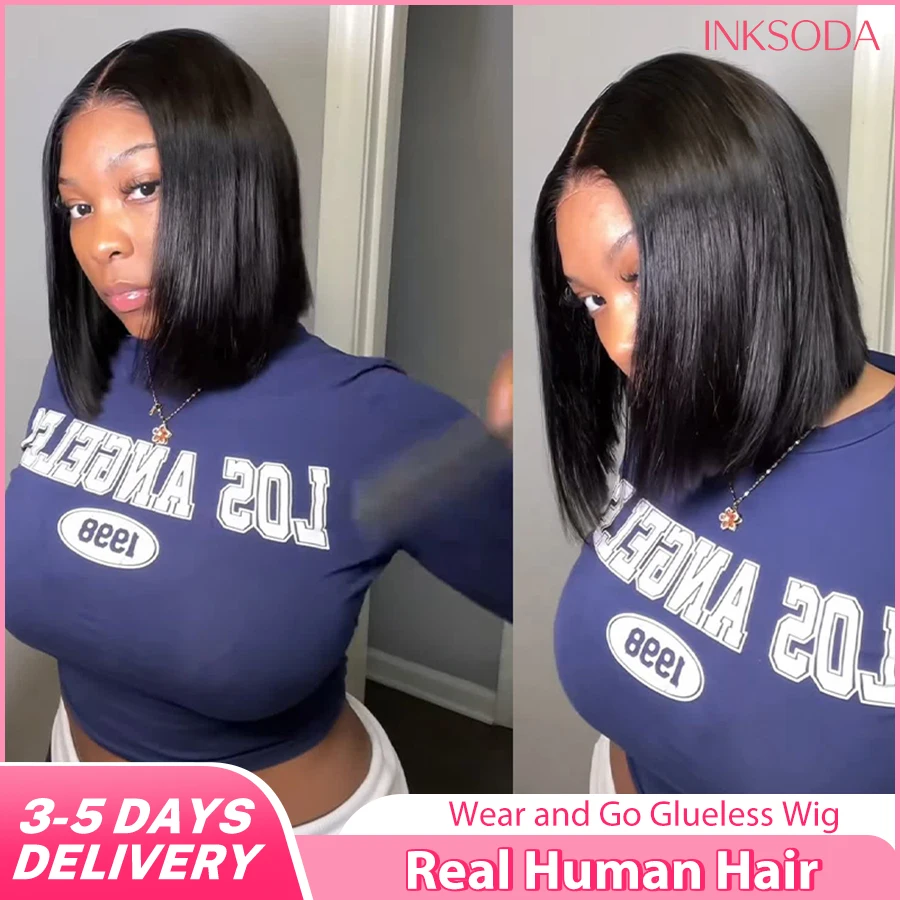 220% Density Ready to Wear Bone Straight Wear and Go Glueless Wigs Human Hair Lace Front Wigs Pre Plucked Pre Cut Closure Wigs