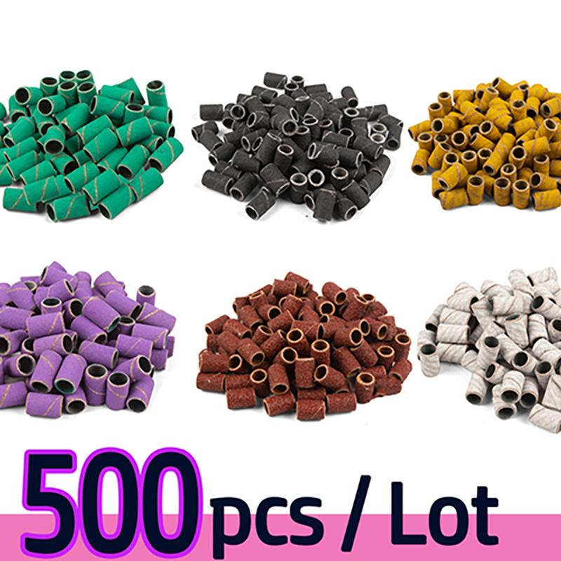 Juego de bandas de lijado para uñas, 500 Uds., para lima de uñas, amoladora, lijadora, banda para uñas acrílicas, eliminación de Gel, limas de pedicura