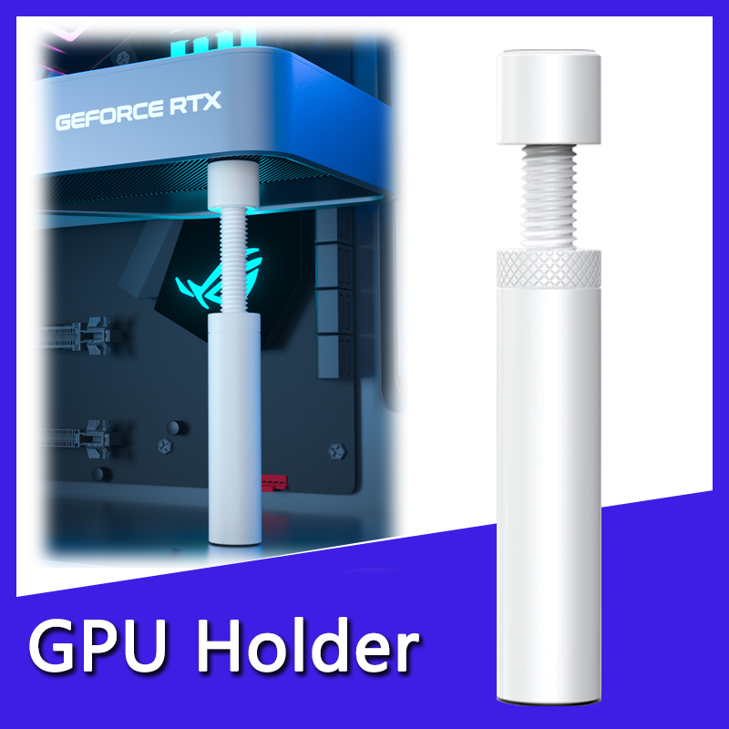 GPUHOLD 알루미늄 흰색 GPU 홀더 지지 브래킷 - 그래픽 카드용 처짐 방지 스탠드 비디오 카드 홀더 처짐 홀더 브래킷