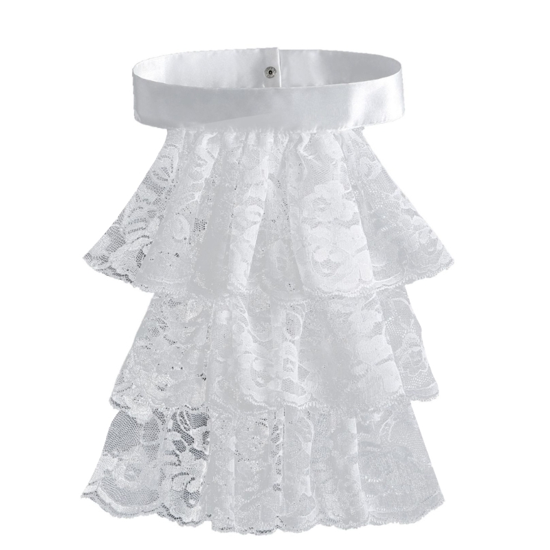 Colar decorativo renda jabot colarinho para trajes apresentações palco