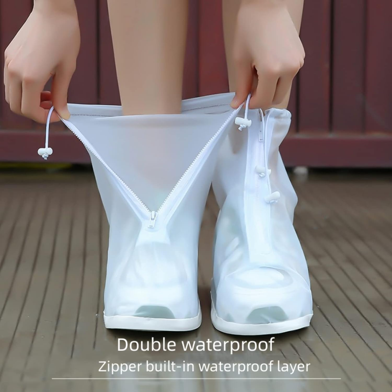 1 paio di copriscarpe impermeabili in PVC copriscarpe antipioggia antiscivolo riutilizzabili trasparenti adatti per uomini e donne all'aperto