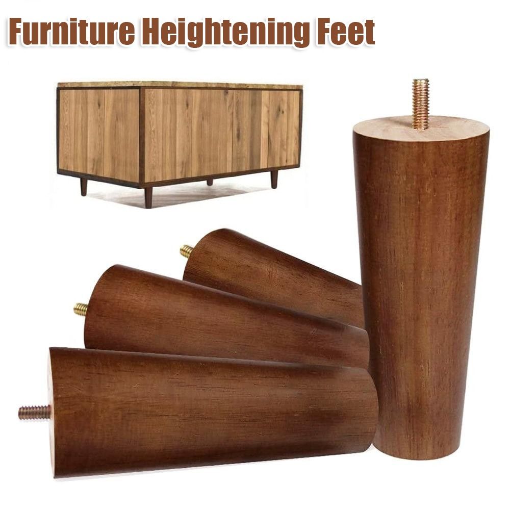 8/10/12/15/20Cm Massief Houten Conische Meubelpoten Schroef Sofa Benen bed Kast Tafel Stoel Vervanging Voeten