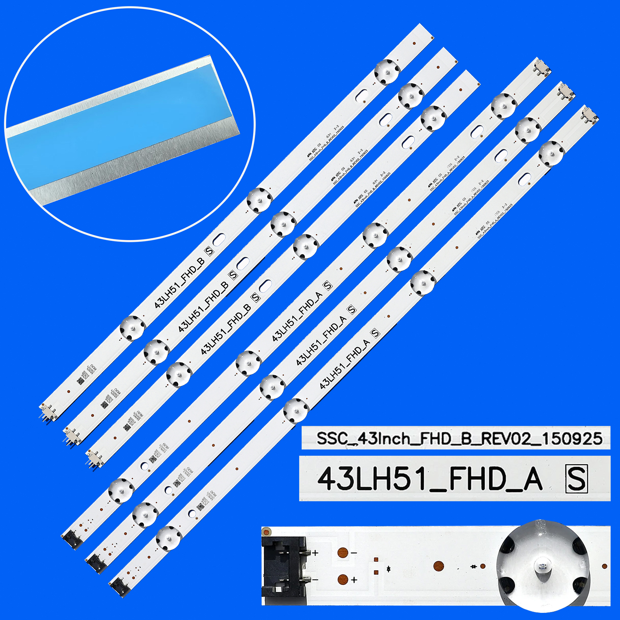 Pasek podświetlenia LED do 43LF510V 43LF5100 43LH520V 43LH5100 43LJ515V 43LH510V 43LH570V 43LH511T 43LF513A 6916L-0962A 6916L-0962B