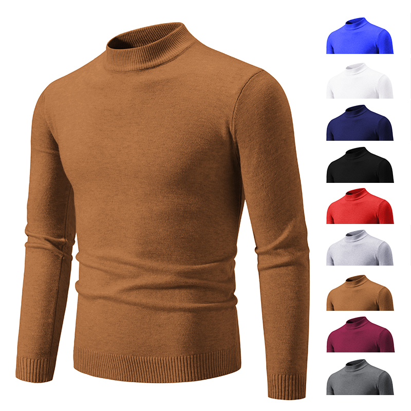 ใหม่ฤดูใบไม้ร่วงฤดูหนาว Designer แฟชั่นครึ่งคอเต่าถักเสื้อกันหนาวคุณภาพสูง Mens Casual สีทึบเสื้อกันหนาวผู้หญิง