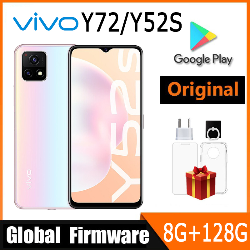Vivo y52s/y72 5g telefone inteligente firmware global dimensão 720 8gb 128gb 5000mah bateria 18w 48mp câmera usado telefone