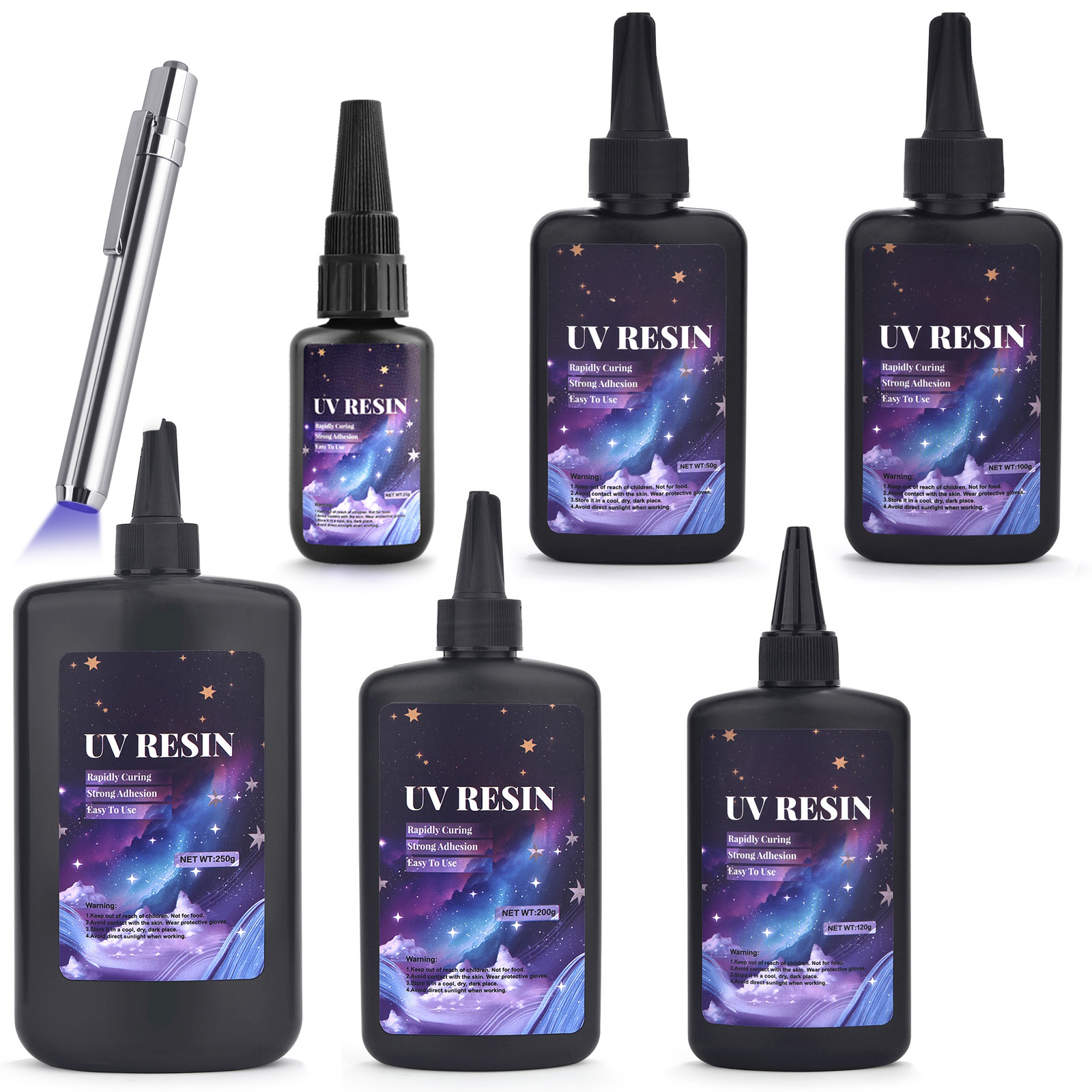 Zestaw kleju do klejenia i spawania UV Super klejący klej UV z czarnym światłem Szybkoschnący do klejenia szkła, metalu, drewna, kamienia, ceramiki