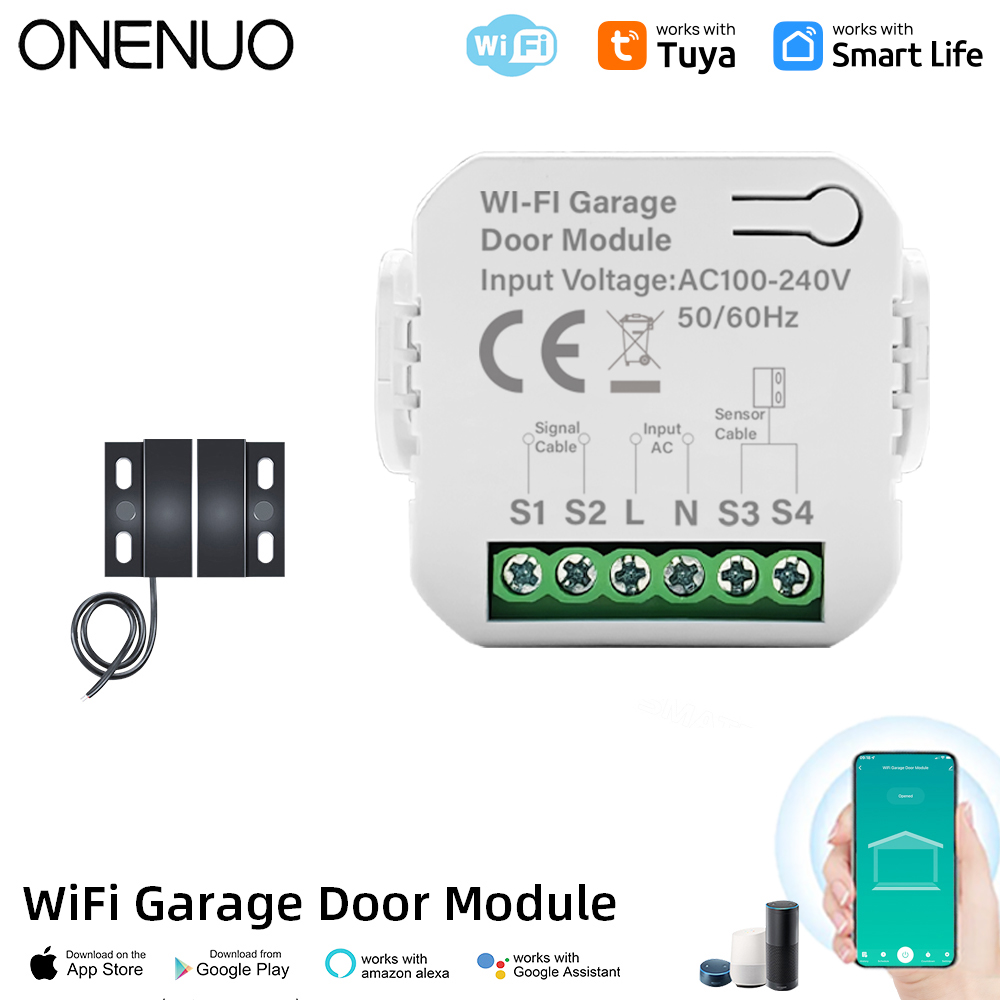 Tuya-interruptor de puerta de garaje con WiFi, apertura de puerta, controlador de aplicación Smart Life, cierre de Control remoto para Alexa y Google Home