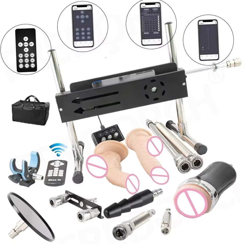 200W Super Krachtige Slag 1-15cm Automatische Masturbatie Machine met dildo bijlagen Ondersteuning Drie Controllers Sex Machines