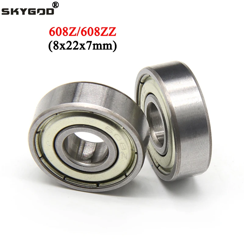 Ball Bearings 608Z 608ZZ Deep Groove 8x22x7mm ABEC-7 Mini Ball Bearing Carbon Steel for Skateboard Scooter 3D Printer Parts