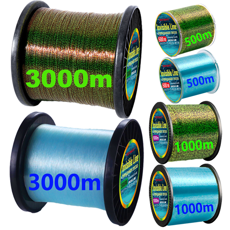 500M 1000M 3000M Onzichtbare Spikkel Vislijn Karper Monofilament Spotted Vislijn Fluorocarbon Gecoat Vislijn Pesca