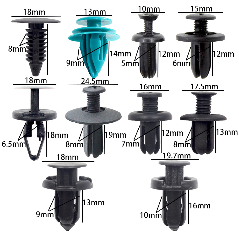 60 piezas de clips de sujeción para coche, remaches de tipo push de 5mm-10mm, retenedores de panel de puerta a presión, kit de tornillos para parachoques para reparación de vehículos