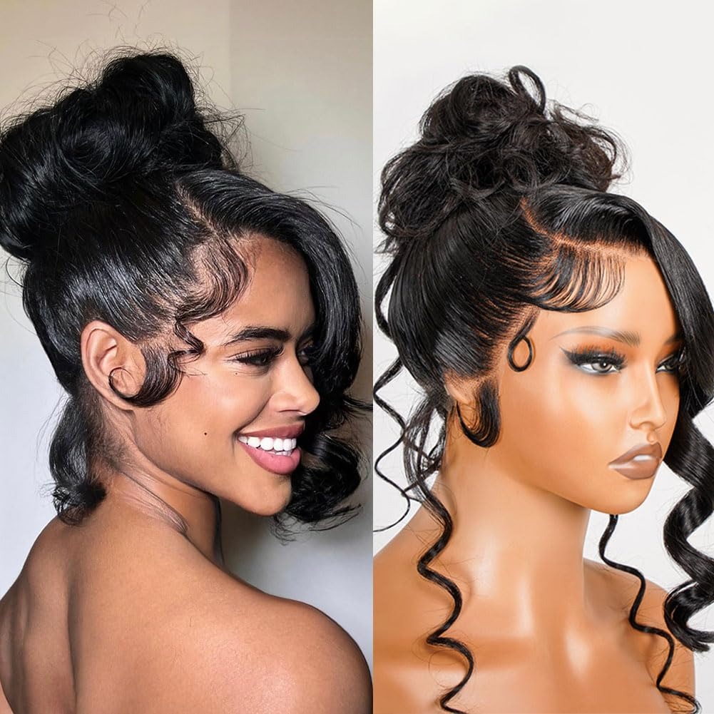 Hidden Strap Body Wave 360 HD Full Lace Front Wigs Human Hair Pre Plucked 12A Glueless Brazilian Virgin Wig With Drawstring