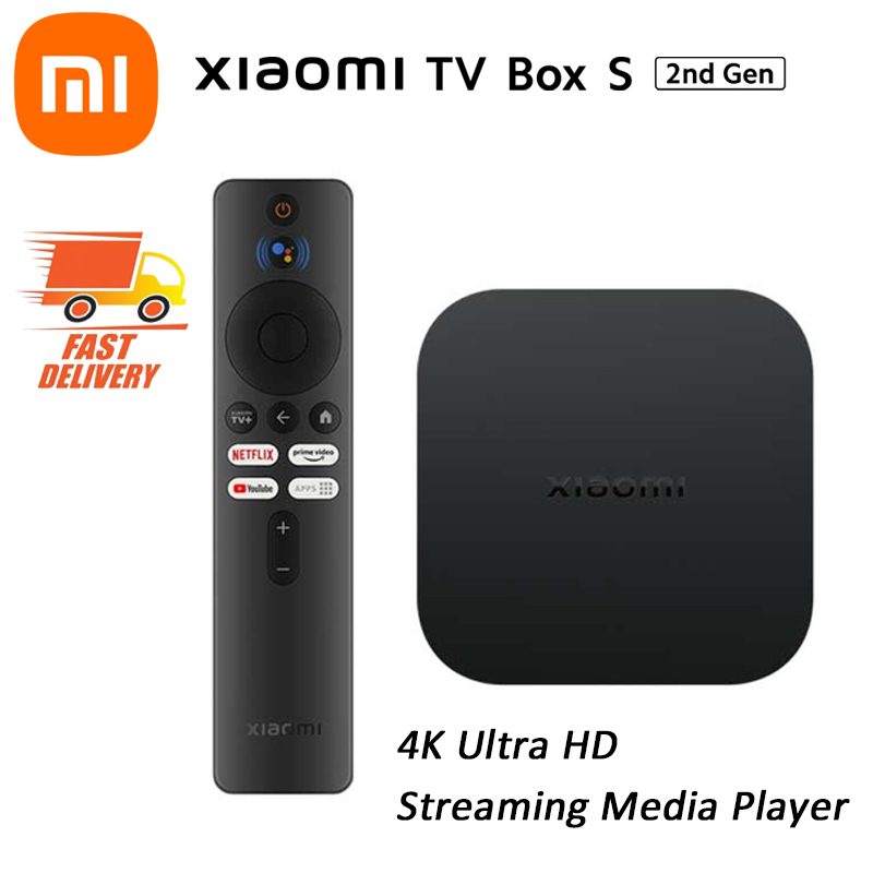 Versión Global Xiaomi Mi TV Box S 2.a generación 4K Ultra HD BT5.2 2GB 8GB Dolby Vision HDR10 + asistente de Google reproductor inteligente Mi Box S