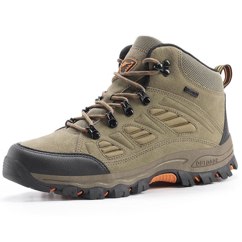High-Top Men Hiking Shoes Waterproof Outdoor Men's Shoes Lace-Up Non-slip Men Sneakers Spring Autumn Men Work Shoes Size 39-46