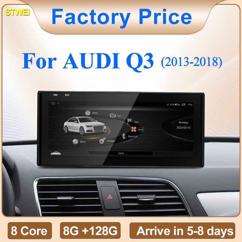 Stwei preço de fábrica 10.25 "8 núcleo android13 sem fio carplay auto para 13-18 anos audi q3 carro player multimídia gps navi tela