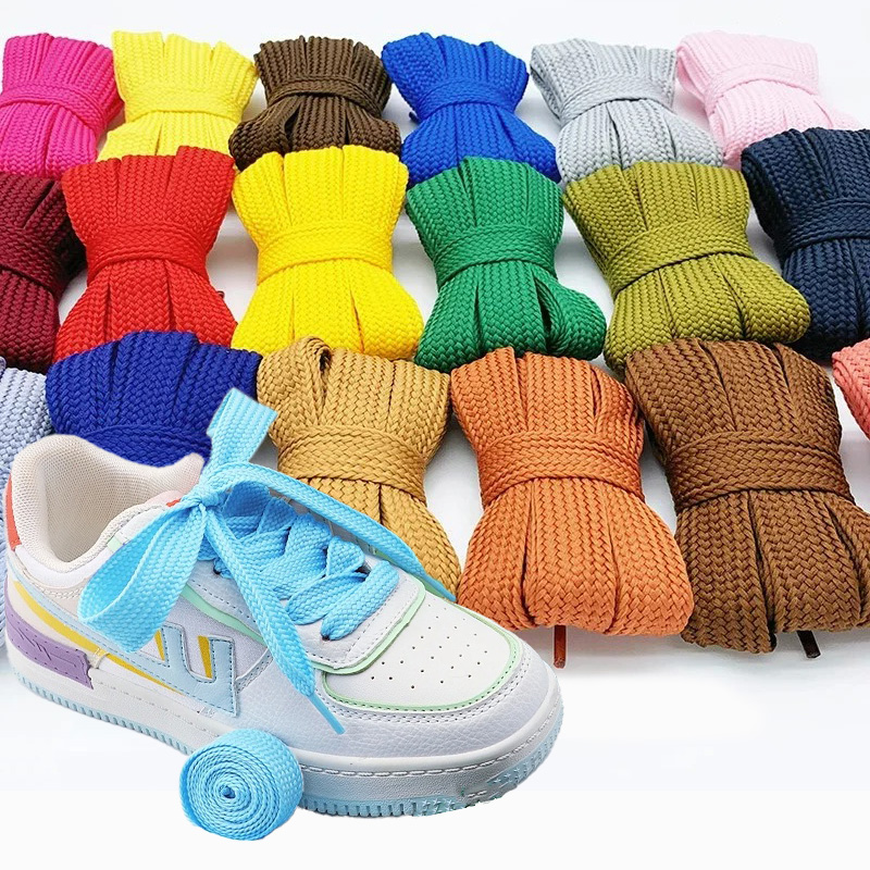 1 par de nuevas zapatillas informales, cordones clásicos, cordones planos de cuerda de algodón a la moda, accesorios para zapatos de moda para hombres y mujeres