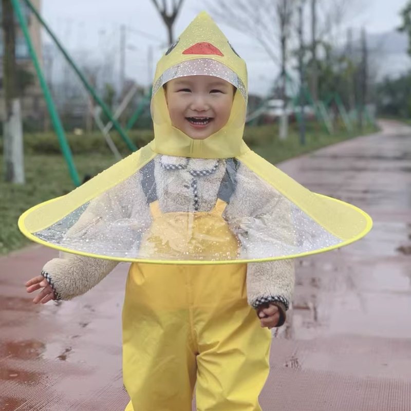 Parapluie de pluie Portable pour enfants, chapeau pliable, pare-soleil de pêche en plein air, couvre-chef de Camping étanche, chapeau de pluie pour enfants 65-70cm