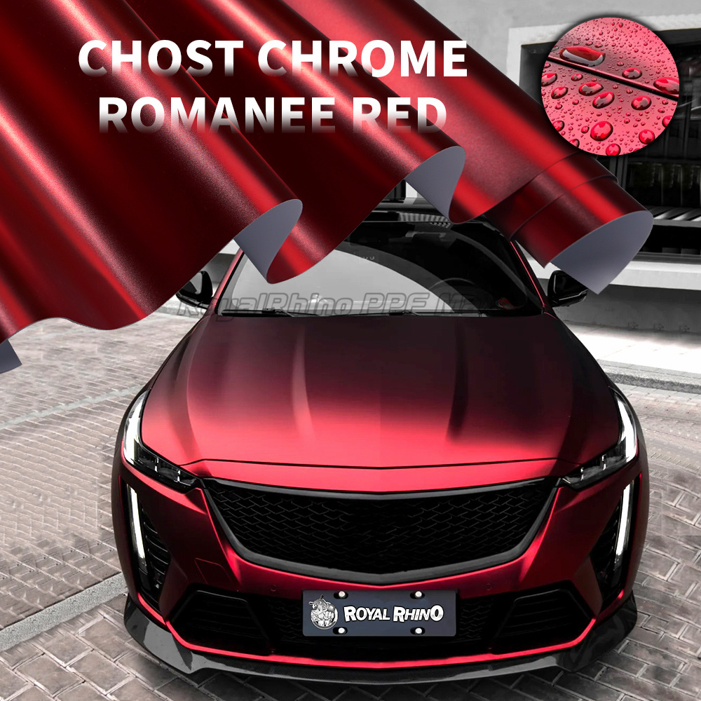Höchste Qualität PET Romantik Rot Vinyl Wrap Selbstklebende Aufkleber Aufkleber Fahrzeug Auto Romane Rote Wraping Roll für Motorrad