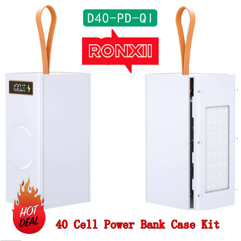 Zestaw Obudowy Power Banku HOT 40 Ogniw Szybkie Ładowanie Bateria 18650 Skrzynka Kempingowa Bez Baterii