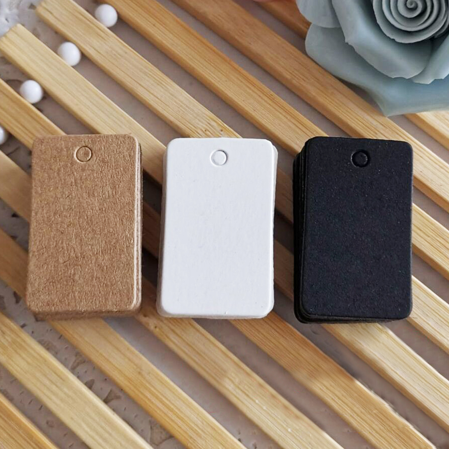 50 Stuks 2X3.3Cm Etiketten Papieren Kaart Tags Kleine Rechthoekige Kraft Kaarten Sieraden Diy Wedding Party Kerst Blank hang Tag Cadeaus