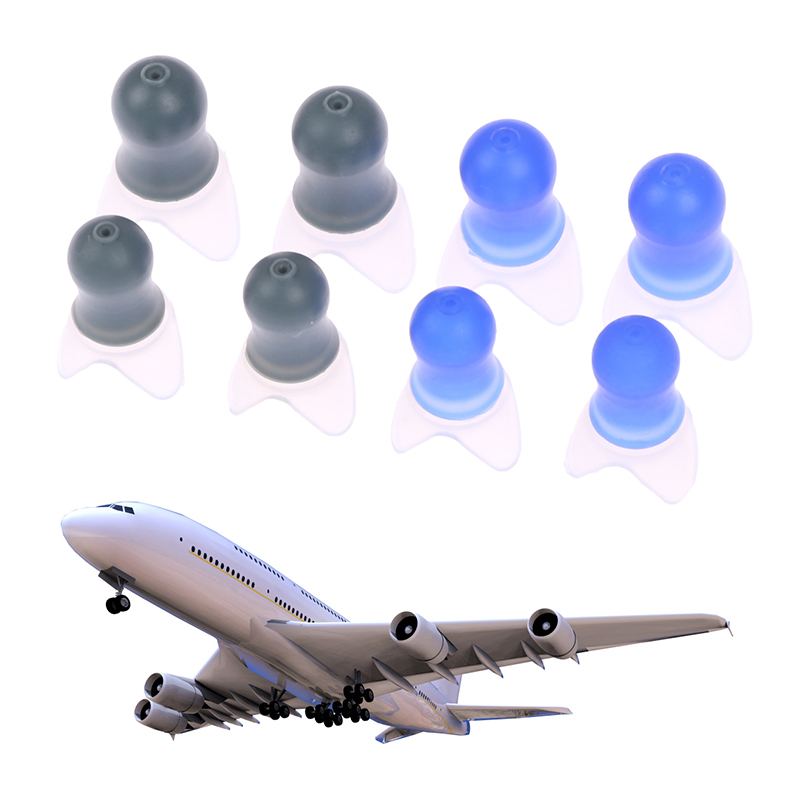 Tapones para los oídos de silicona, ecualización de presión, reducción de ruido de vuelo, insonorizados, cancelación de ruido, tapones para los oídos reutilizables multifuncionales