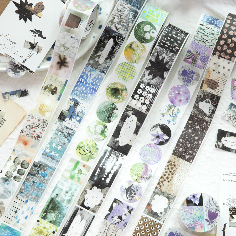 Journal GO 2.5x200cm Random Splicing Tape Sticker for Planner Collage Junk Journal diy Masking Tape Scrapbooking Decor Stickers